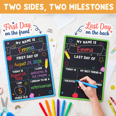 First Day of School Chalkboard Sign | 10x14 Double-Sided
