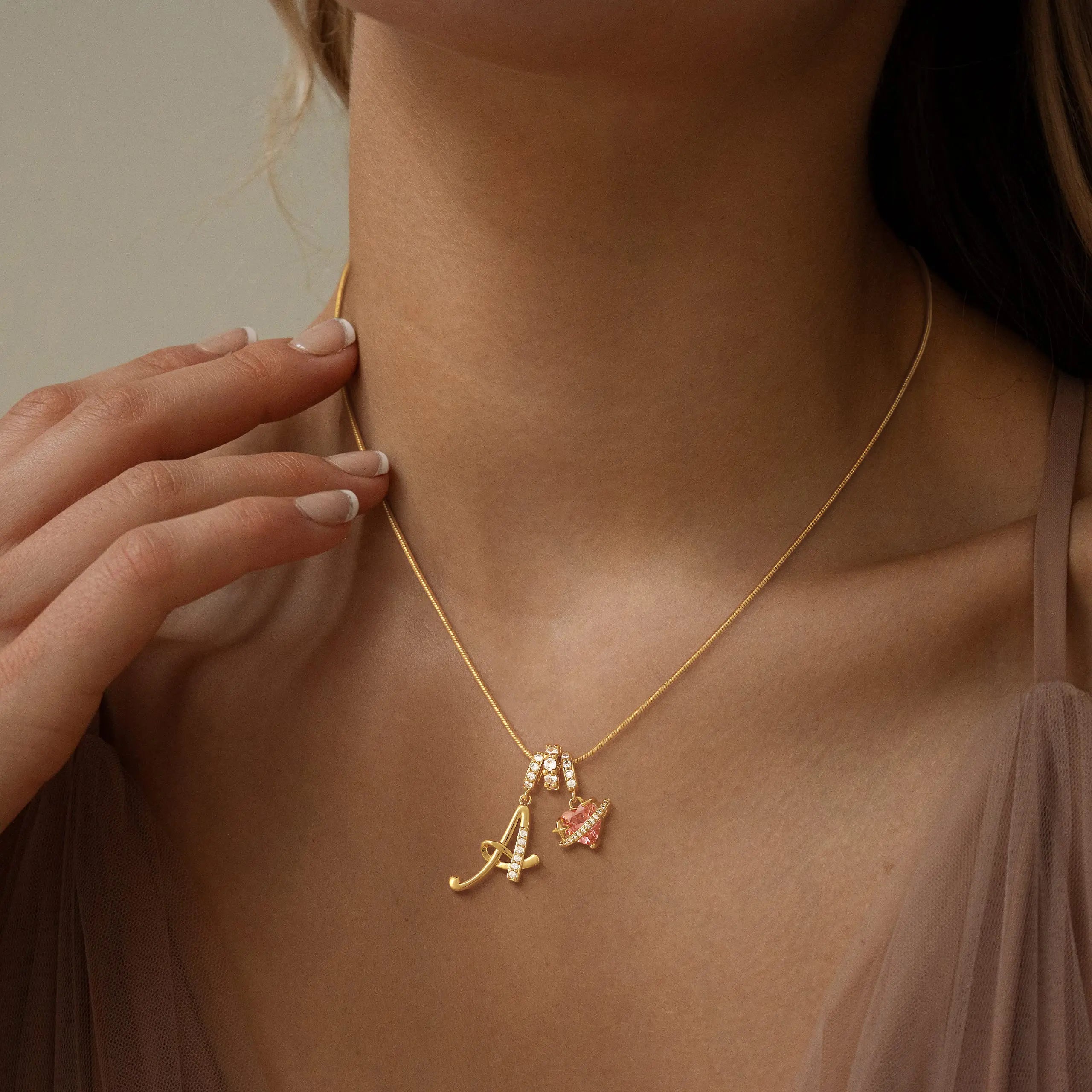 Novakoen Initial Necklace | 14K plated
