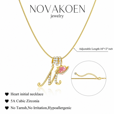 Novakoen Initial Necklace | 14K plated