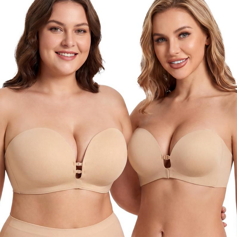 Strapless Front-Closure Push-Up Bra