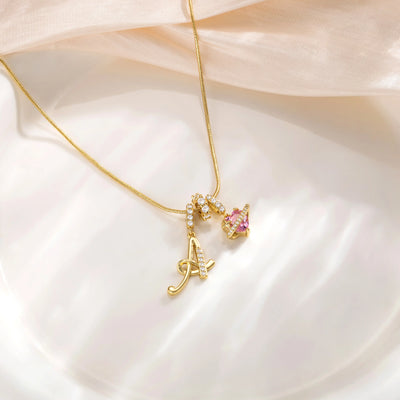 Novakoen Initial Necklace | 14K plated