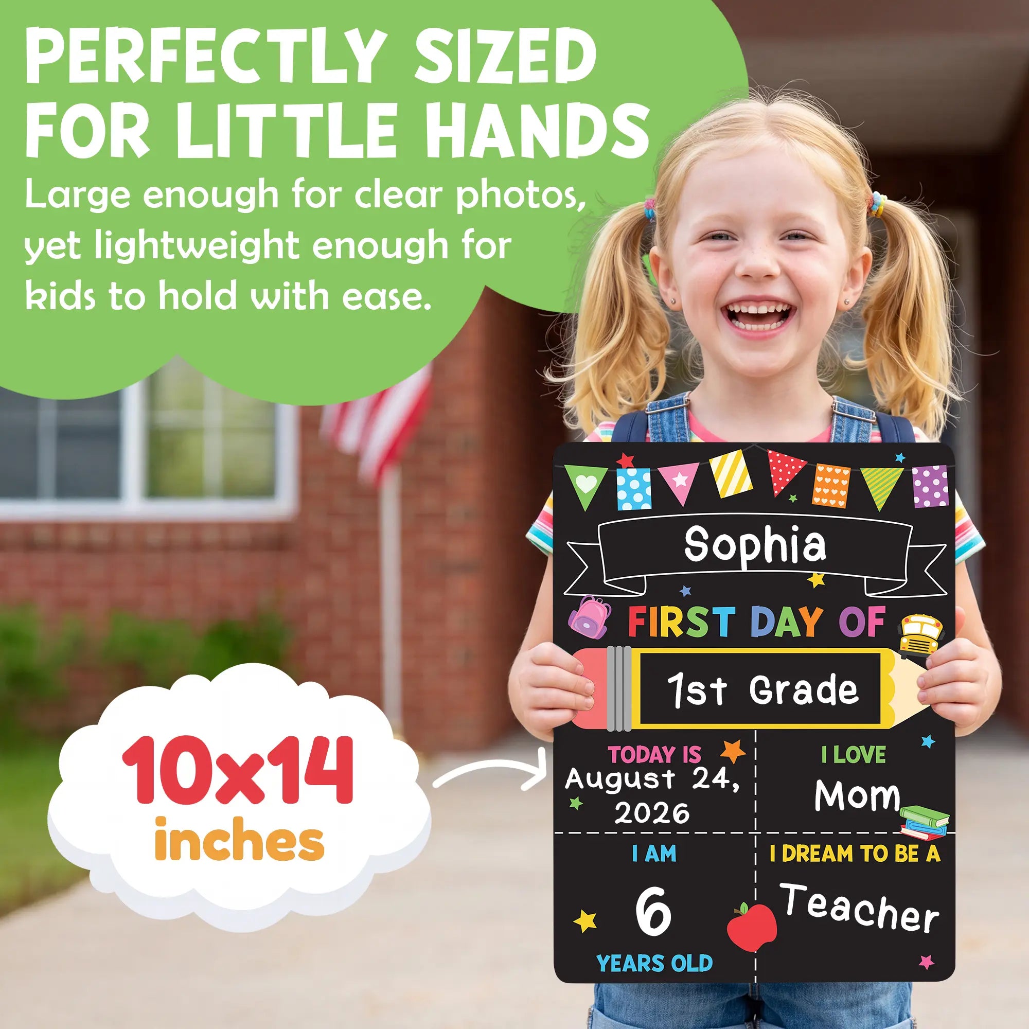 First Day of School Chalkboard Sign | 10x14 Double-Sided